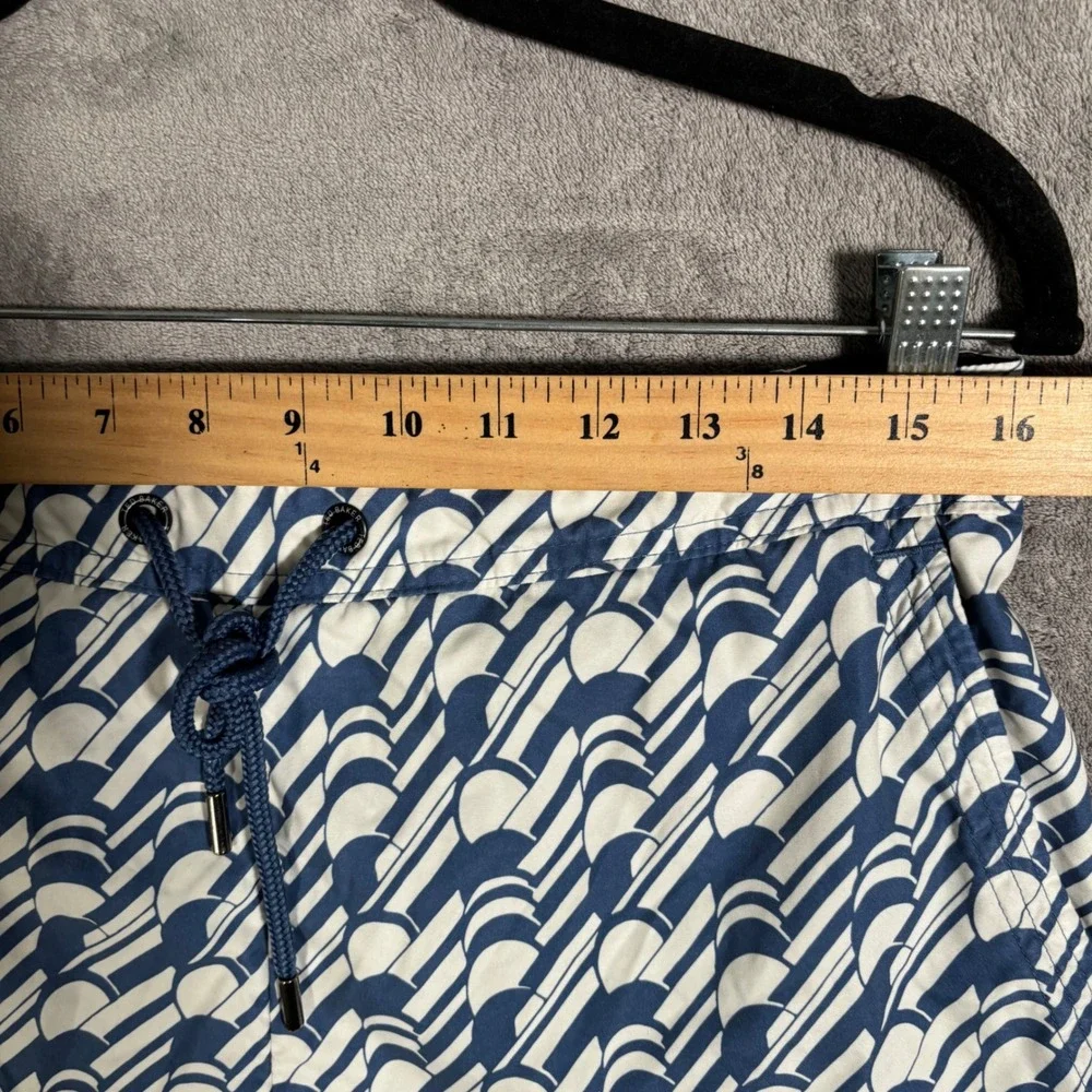 Ted Baker London Salco Geometric Print Swim Shorts Blue White Mens Size 4 L